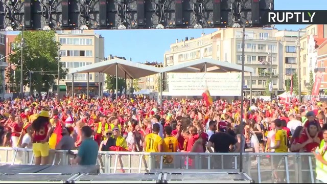 Болельщики в Брюсселе после матча ЧМ-2018 Бельгия — Англия LIVE