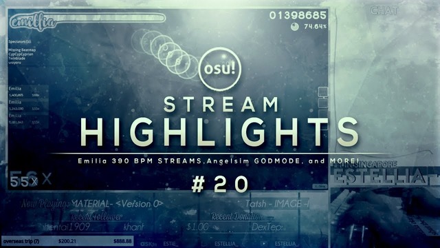 Osu! – Livestream Highlights #20 (Emilia 390 BPM STREAMS and MORE!)