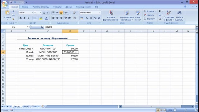 4. MS Office Excel 2007da Yacheykalar elementlarini formatlash