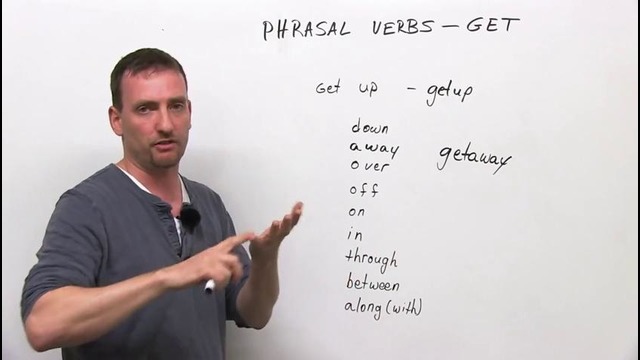 10 GET Phrasal Verbs- get down, get off, get through, get up, get away