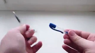 Как сделать мини-пушку из ручки в домашних условиях. [360p]