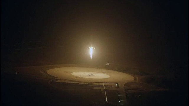 Видео посадки ступени Falcon 9 (вид с вертолета)