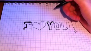 Как рисовать i love you