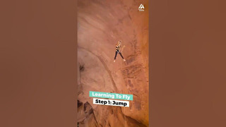 Woman Does Canyon Jump | People Are Awesome #extremesports #shorts #jump