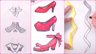 How to Draw clothes, wings, shoes, body #3! Simple and easy drawing tricks! Amazing Art tutorial