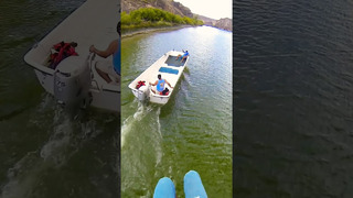 Grand Theft Auto just got real! Jumping off a bridge and landing on a moving boat