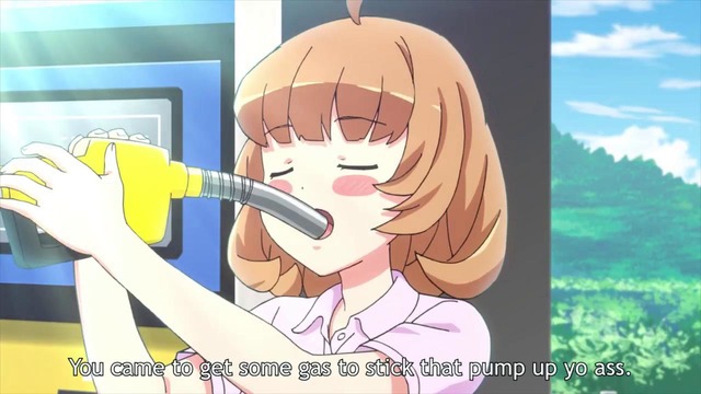 Anime Girl Decepticon Drinks Gasoline