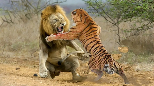 Лев против Тигра – Кто Круче? (Реальные кадры схваток)