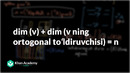 98 dim(v) + dim(v ning ortogonal toʻldiruvchisi) = n | Chiziqli algebra