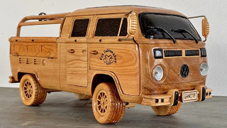 Wood Carving – Volkswagen Type 2 (1976) – Woodworking Art