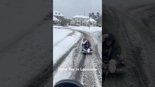 Snow Day in Louisiana – 1/21/2025 Snow #snowday #fyp #snowstorm #louisianasnow #automoho