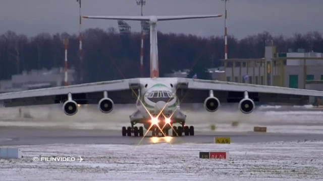 Ил-76 – Видимые вихри. Аэропорт Внуково 2017