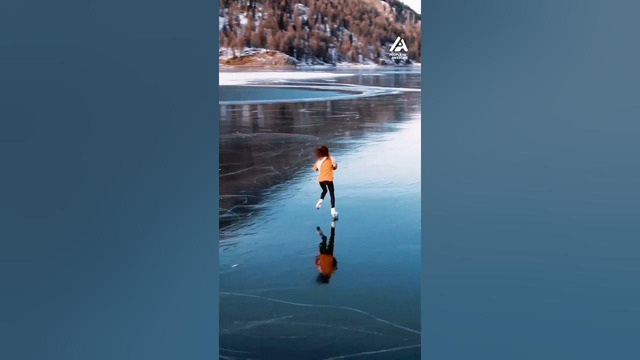 Ice Skater Performers On Breath Taking Lake | People Are Awesome #shorts