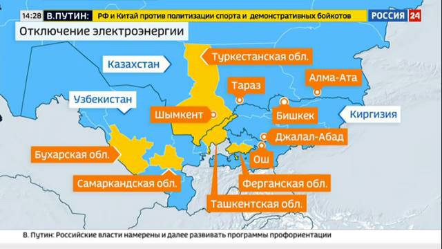 Что стало причиной отключения электричества в Центральной Азии – Россия 24