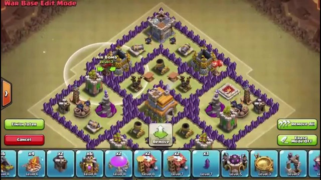 Clash of Clans Расположение базы для КВ (Клановой Войны) TH 7 – ТХ7 Ратуша-7