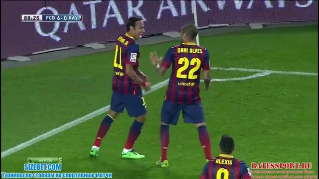 Barcelona vs Rayo Vallecano 6-0 All Goals Highlights 15.02.14