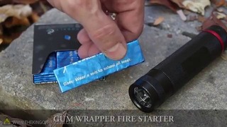 Gum wrapper fire starter