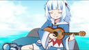 Gawr Gura plays her bgm on Ukulele