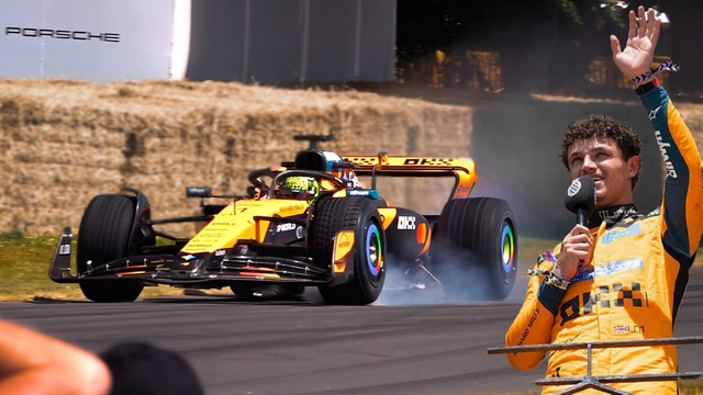 Lando Norris driving the McLaren MCL60 at Goodwood Festival of Speed 2026