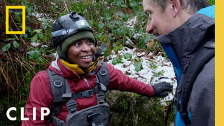Cynthia Erivo climbs out of a cave | Running Wild with Bear Grylls