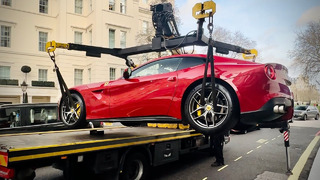 Ferrari F12 SEIZED and AIR LIFTED in Central London