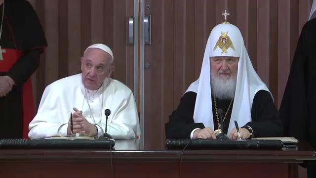 Патриарх Кирилл и Папа Франциск подписали совместное заявление