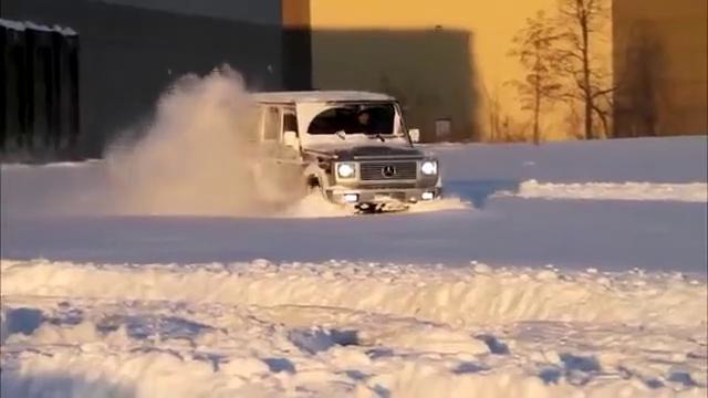 Amg G 500 дрифт + тест на снегу