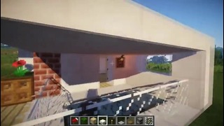 Minecraft ДОМ ХАЙ-ТЕК 10х10 с бассейном и тайной комнатой