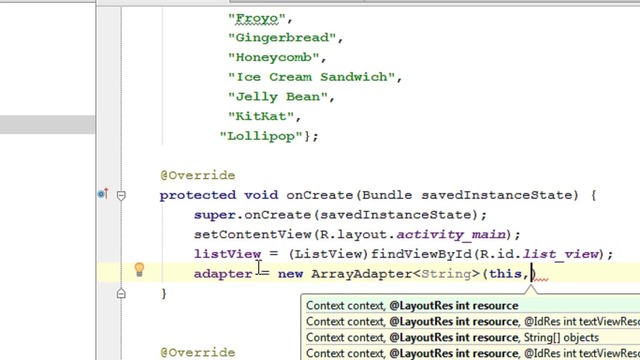 Android Studio Tutorial – 15 – Working with ListView
