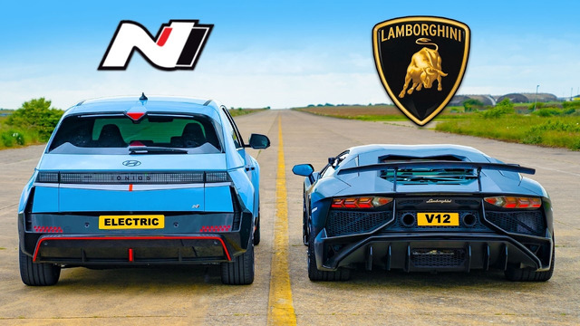 Кто победит в заезде: Lamborghini Aventador SV или Hyundai IONIQ 5 N