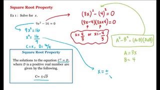 3 – 15 – Square Root Property (4-31)