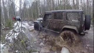OffroadSPB78. Купание джипов в лесу Jeep lada 4x4 niva уаз nissan offroad