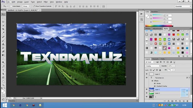 Adobe Photoshop CS6 1-dars. Wallpaper tayyorlash