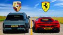 КТО ПОБЕДИТ В ЗАЕЗДЕ: НОВЫЙ Porsche Cayenne Turbo или же Ferrari 296