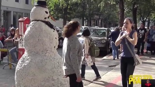 Пугающий снеговик. лучшие моменты пранка. ноябрь 2017 №2
