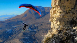 Skiing off a 10,000 foot cliff with a parachute – Speed Riding