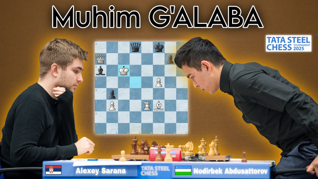 Birinchi o’ringa kurash! | Nodirbek Abdusattorov vs Alexey Sarana | Tata Steel Chess Masters 2025