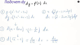 Интегралы№1 Понятие Дифференциала Функции