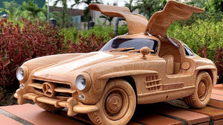 Wood Carving – 1955 Mercedes-Benz 300 SL Gullwing – Woodworking Art