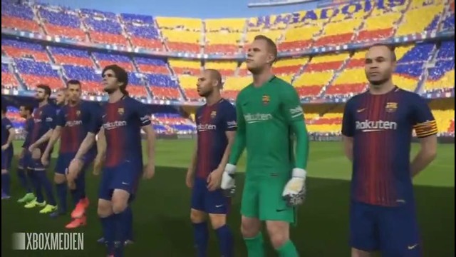 PES 2018 Official Gameplay Barcelona vs Borussia Dortmund (Xbox One, PS4, PC)