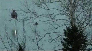 Пилот вертолетов спас оленей из воды