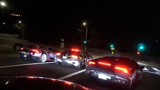Ночные покатушки: AUDI S7 vs. Lamborghinis
