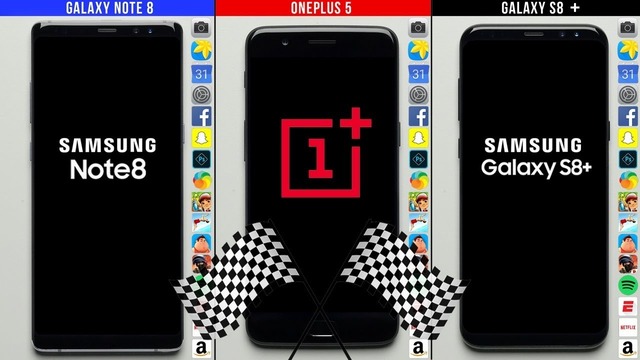 Galaxy Note 8 vs. OnePlus 5 vs. Galaxy S8 plus Speed Test