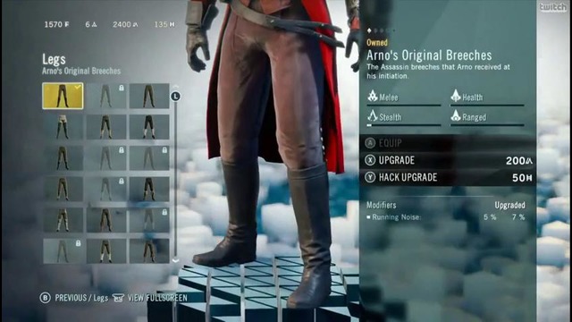 Кастомизация главного героя в Assassin’s Creed: Unity