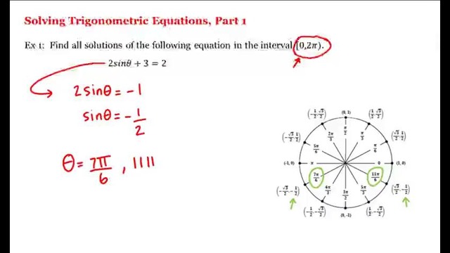 10 – 1 – Solving Trigonometric Equations, Part 1 (5-40)
