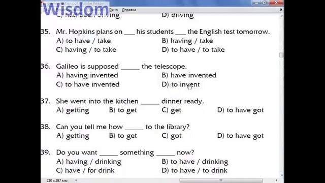 Infinitive & Gerund Tests