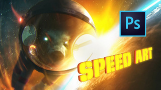 Сказал – сделал! космический ниндзя – свин летит на землю! photoshop speed art