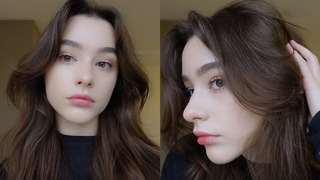 How I style curtain bangs / my fav everyday hairstyle / trend on TikTok