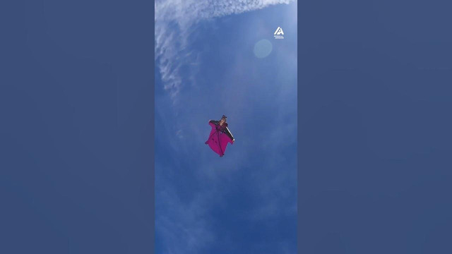 Guy Wearing Wingsuit Jumps Out of Airplane