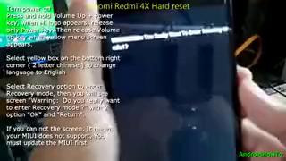 Xiaomi Redmi 4X Hard reset ( 240 X 240 )